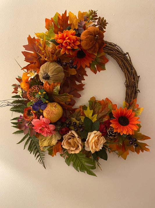 Autumn grapevine wreath